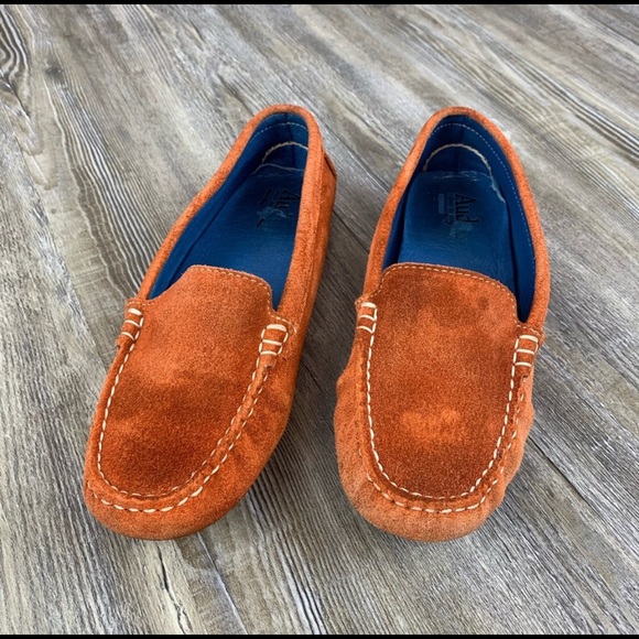 Orange Suede Leather Moccassin Style Shoe SZ 8 - Picture 4 of 5